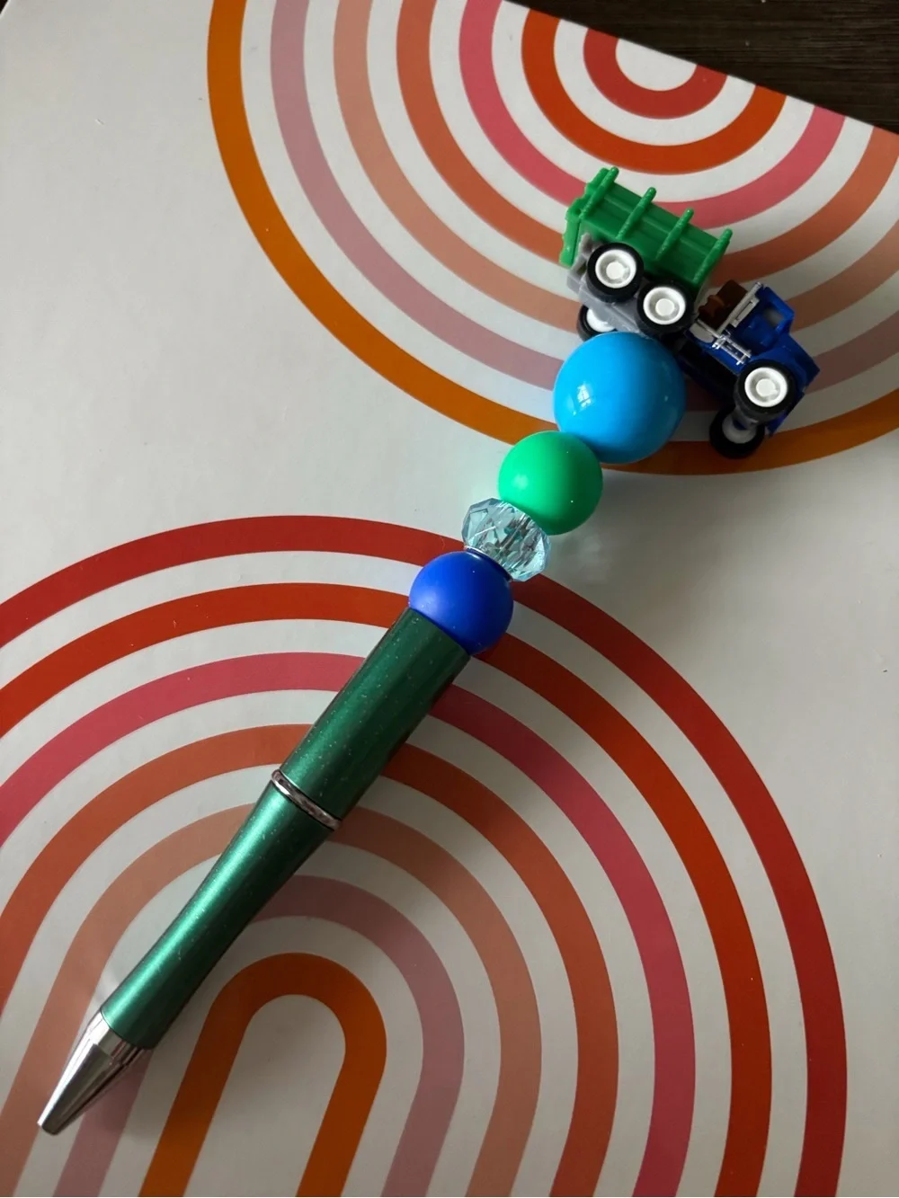 Large Trucks: Hay Truck Handmade Beaded Pen